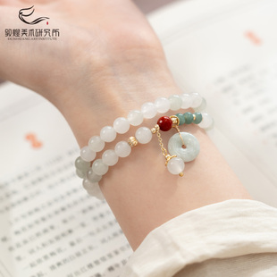 敦煌绮梦·雾隐天山翠双圈手串新中式国风素雅送闺蜜女朋友礼物