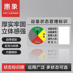 惠象四状态B款设备状态运行标识牌3mm亚克力/磁铁/背胶225150mm