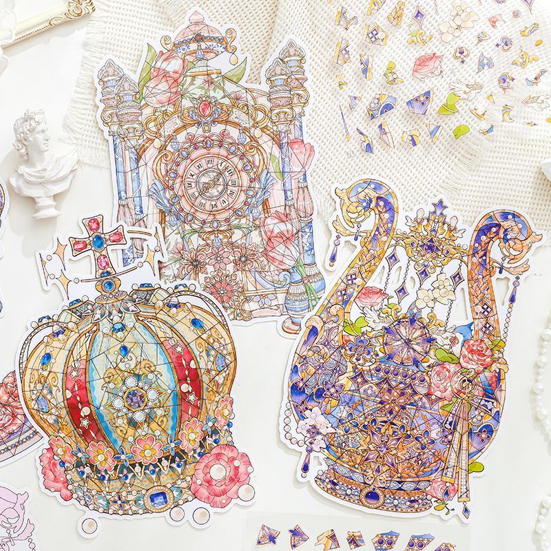 复古华丽帝政往事拼图造景贴纸