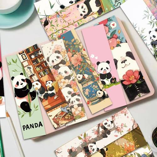 60张可爱小熊猫书签卡通呆萌