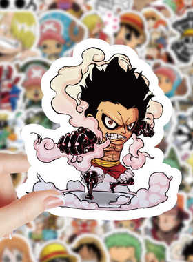 204张海贼王贴纸路飞手账卡通动漫周边电脑手帐手机装饰儿童贴画