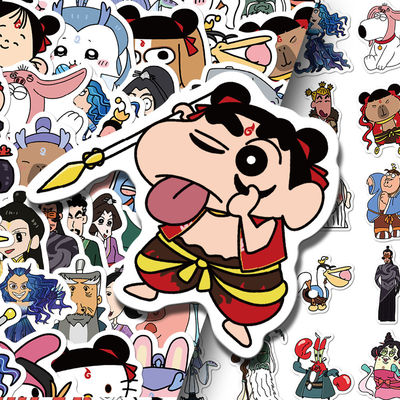 104张搞怪哪吒贴纸卡通趣味可爱搞怪个性装饰笔记本手账画册贴画