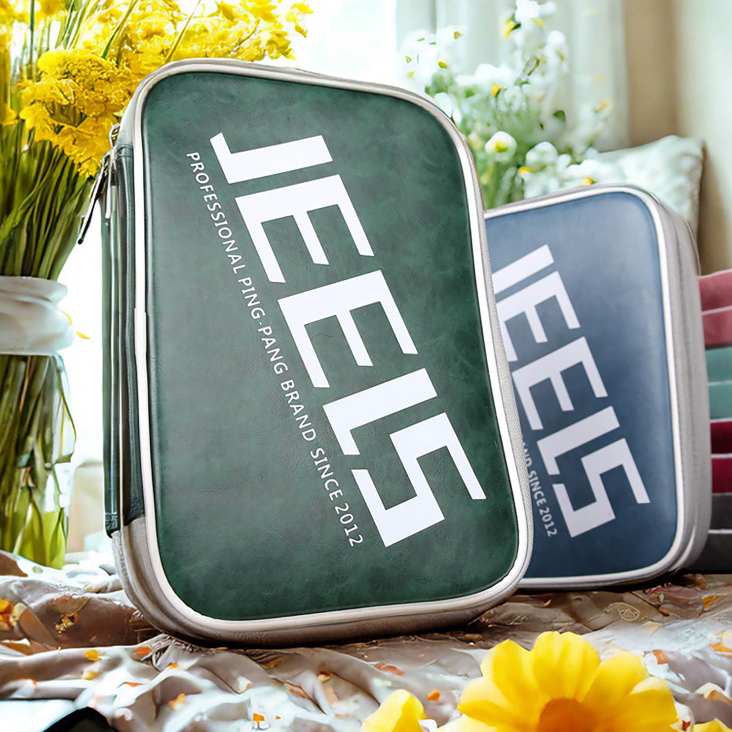 JEELS吉乐复古拉链包男女通用双层大容量油蜡包休闲乒乓球拍套包