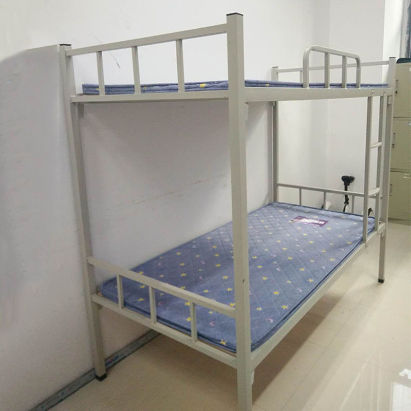 学生上下铺铁架床员工宿舍高低铁艺床双层字母成人工地钢木架子床