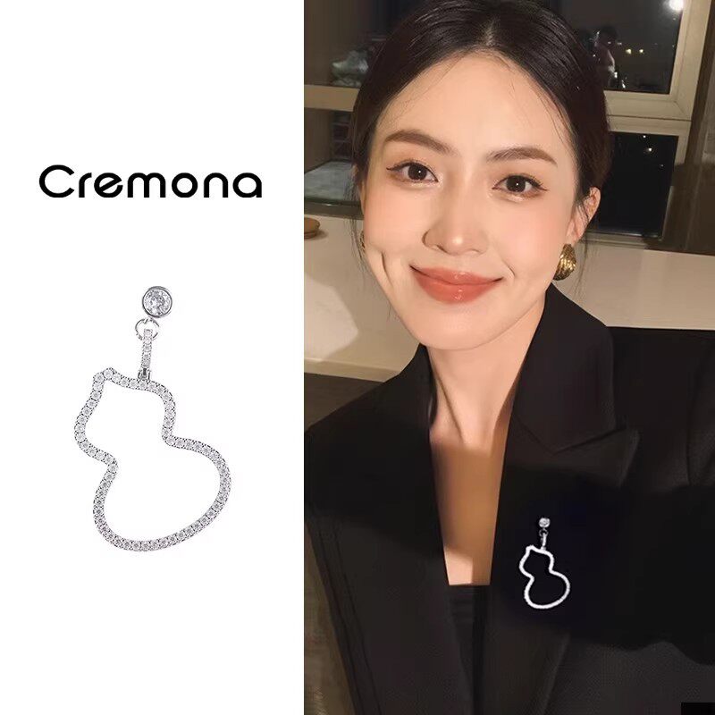 奢华香柰小香风双C家新中式镂空福禄葫芦胸针女胸花西装大衣别针