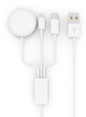 南回归线一拖三type c+lightning手表无线充电器适用华为苹果iPhone14手机iwatch手表4/5/6/7二合一数据线