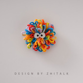 织语手工毛线钩织彩色小怪兽胸针日韩女毛衣配饰卡通可爱装 饰别针