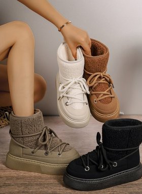 Womens Boots Female Winter Shoes Fur Snow Boots Warm Plush W