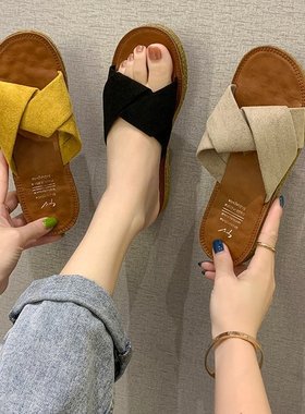 2024 summer shoes women Bowtie Slippers ladies flat sandals