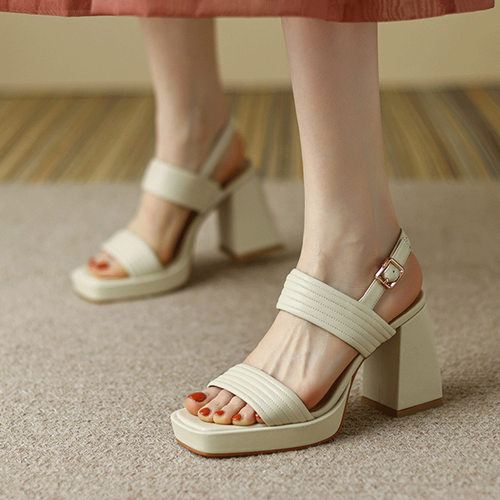 shoeswomen方头粗跟纯色