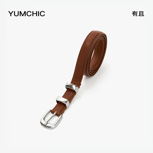 YUMCHIC/有且原创设计定制编织腰带皮带头层牛皮2025新款装饰皮带