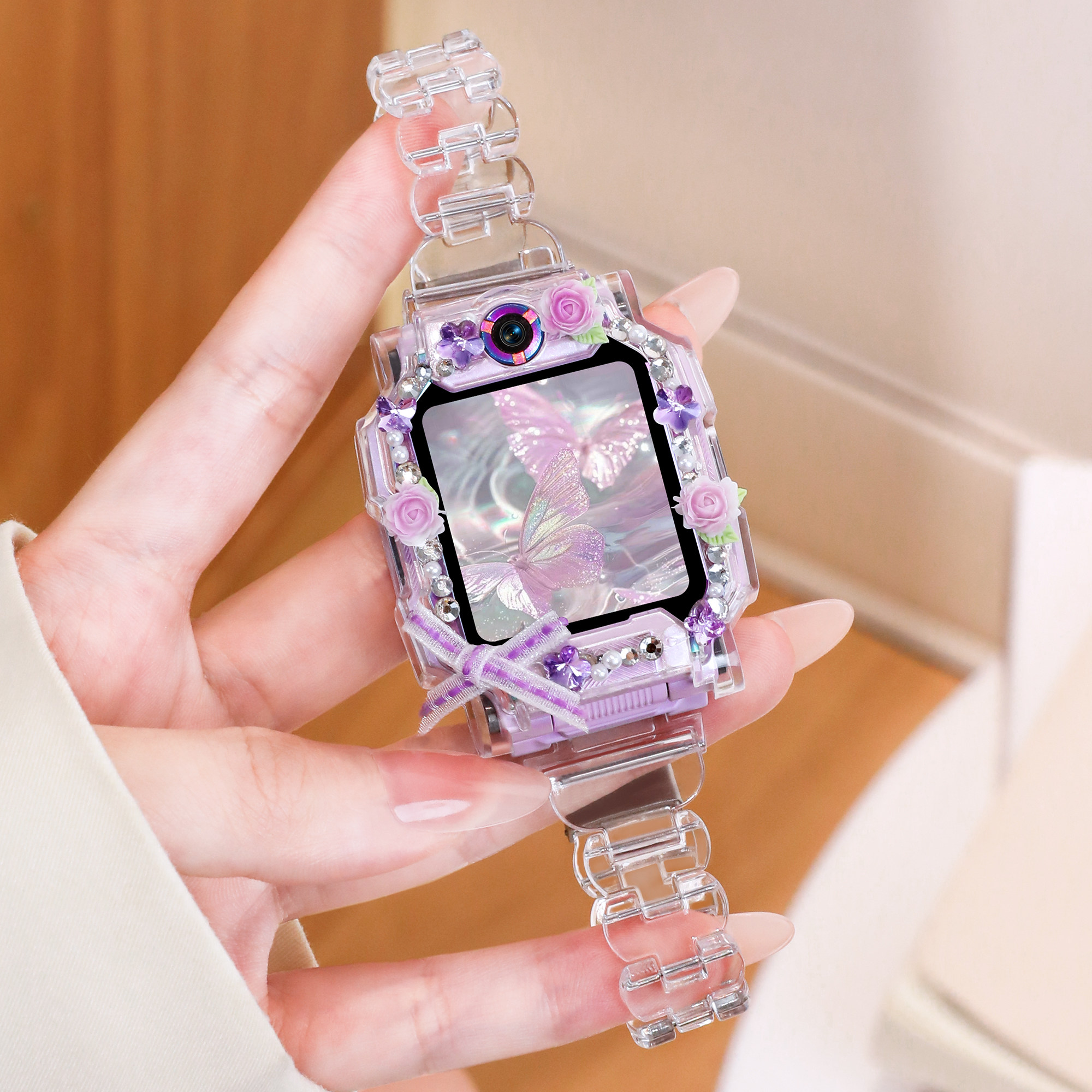 【碎光银河表带】适用小天才电话手表表带q3/d5/n5/z11/z10新款梦境花园保护壳d2/z8a/z7s/z6pro/q1a炫彩表链