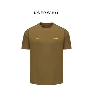 USERWHO幼虎 夏季新款新疆精梳棉圆领收袖口印花T恤