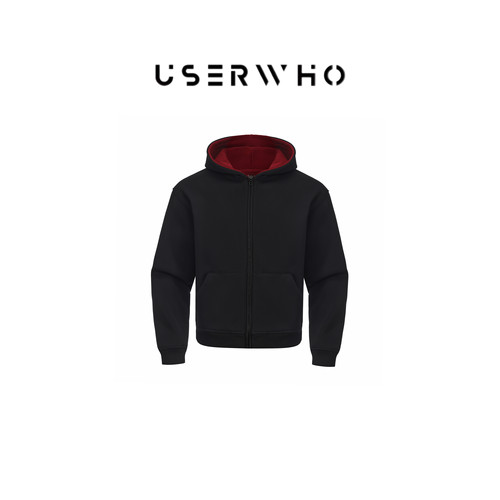 userWHO撞色加绒款连帽卫衣