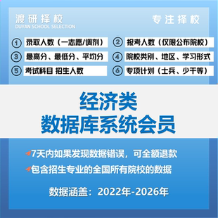 经济门类考研择校大数据数据库考研全程院校规划拟录取统计查询