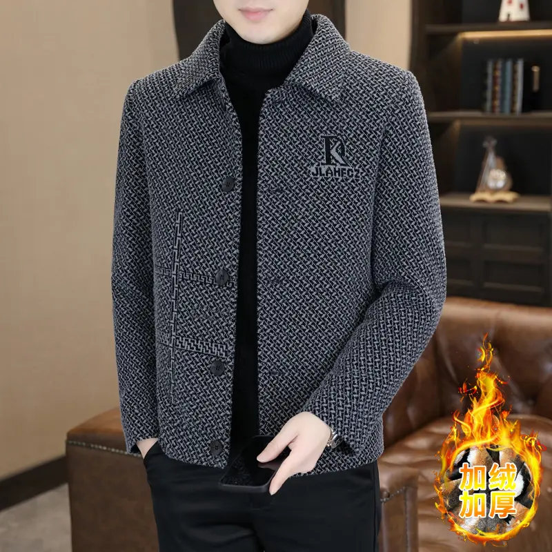 辰阳服饰男装翻领夹克加绒外套