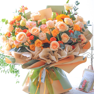 全国鲜花快递玫瑰向日葵花束同城生日乔迁配送女友闺蜜生日礼物店