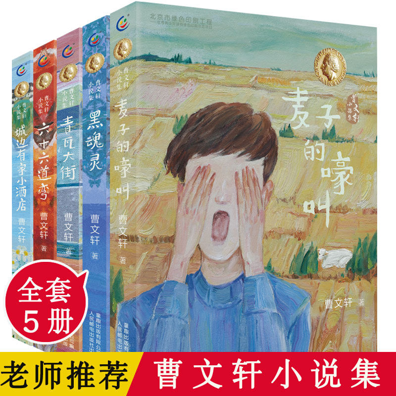 曹文轩小说集全套5册麦子的嚎叫黑魂灵青瓦大街六十六道大弯城边有家小酒店6-12岁儿童文学故事书小学生三四五六年级课外阅读书籍