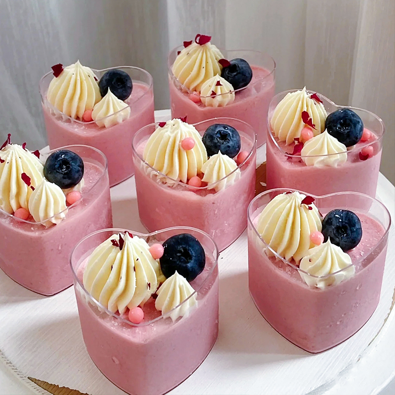 70ML心形慕斯杯果冻甜品台