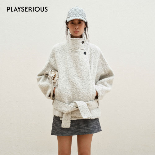 【明星同款】Medium Well 2025秋季新款时尚羊驼毛低腰廓形外套女