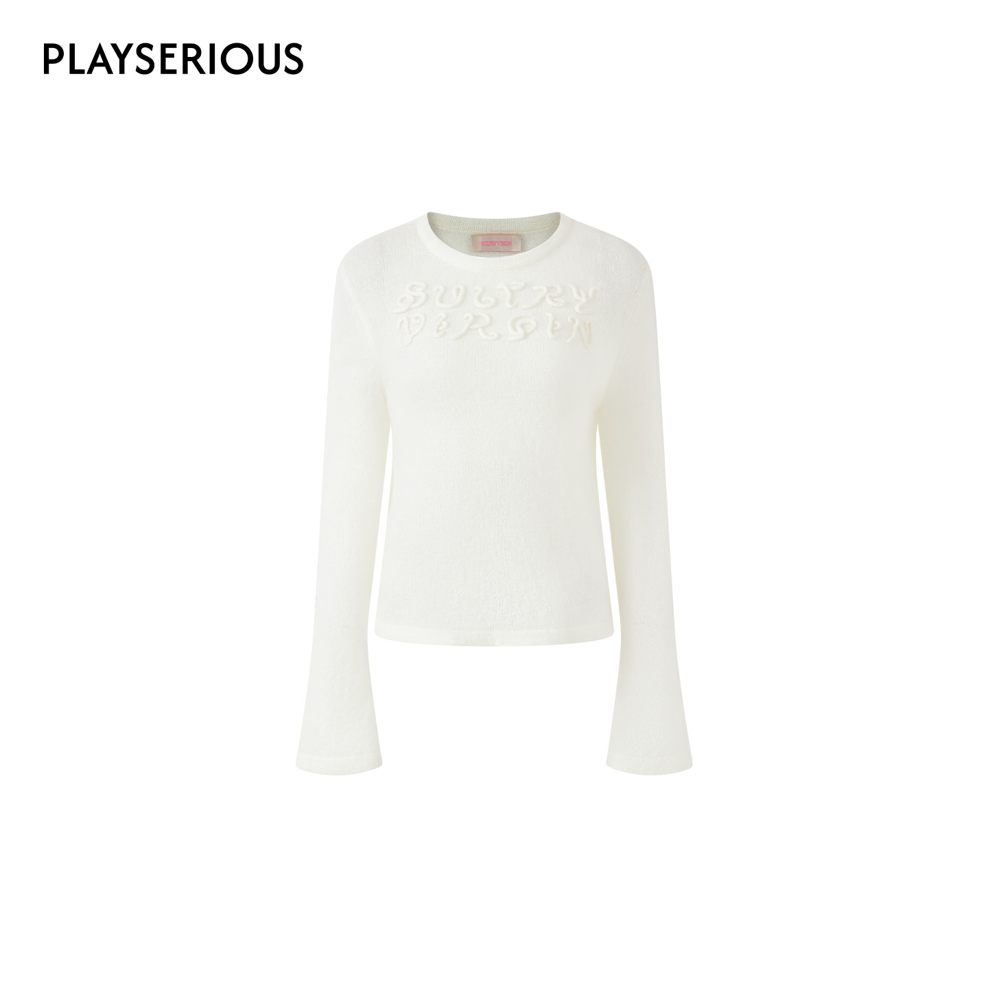 SULTRY VIRGIN 2025秋季新款简约纯白长袖上衣女百搭修身圆领