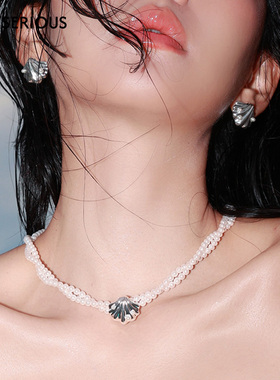 MFOW 2025秋季新款金银贝壳项链女小众设计时尚气质高级感锁骨链