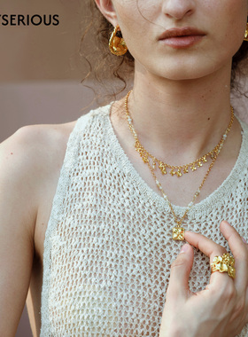 MONSECRET 2026春季新款双层多花吊坠项链高级感法式奢华项链