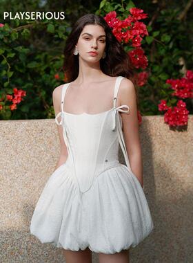 【徐如蓝包上恩同款】Sheer Luck 2025夏季Amari鱼骨收腰显瘦短裙