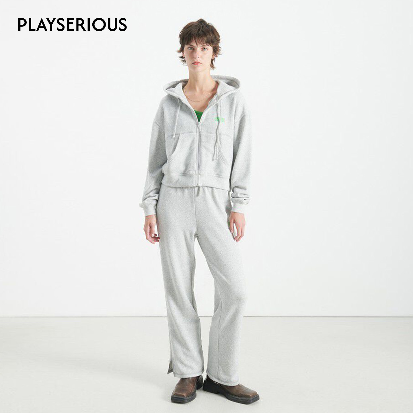 American Vintage 2025秋季新款纯色卫衣休闲套装女简约百搭套装