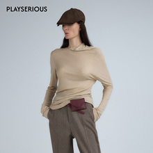 【tynnna.Y博主同款 】YFLYIFULU2025秋冬新款斜领褶裥针织上衣女