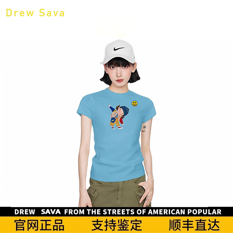 DrewSava笑脸女士蓝色印