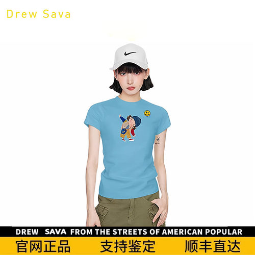 DrewSava笑脸女士蓝色印