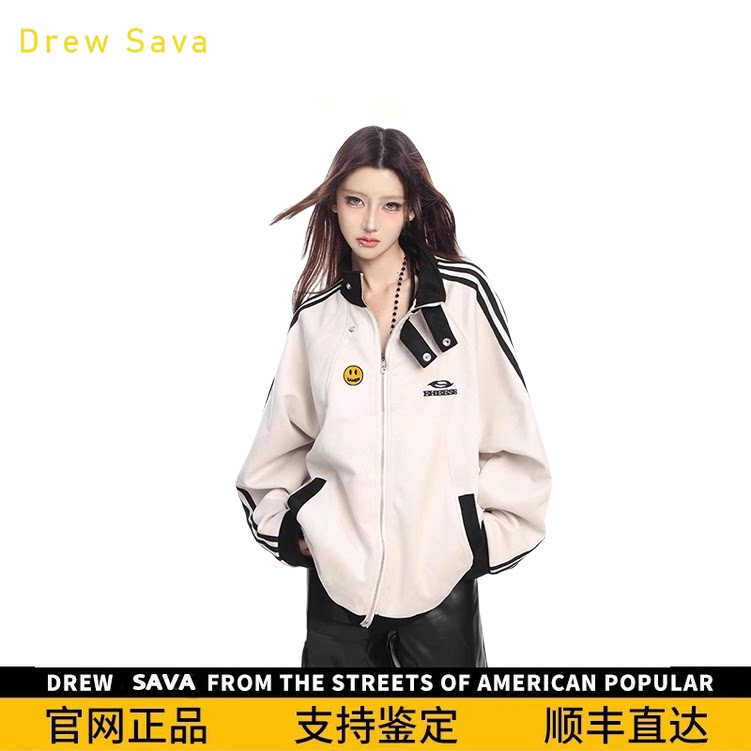 DrewSumt笑脸美式拼接立