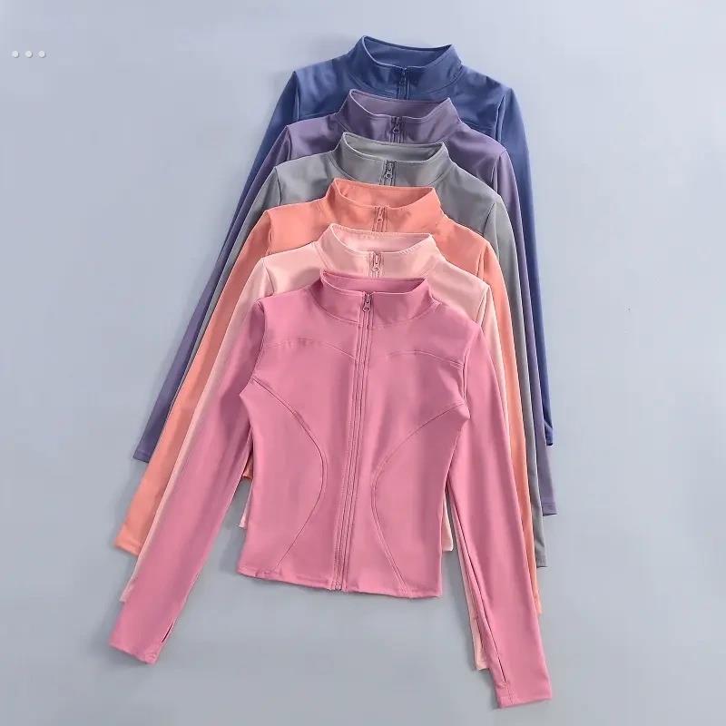 专业弹力速干运动外套女春夏瑜伽上衣紧身显瘦跑步骑行健身服长袖