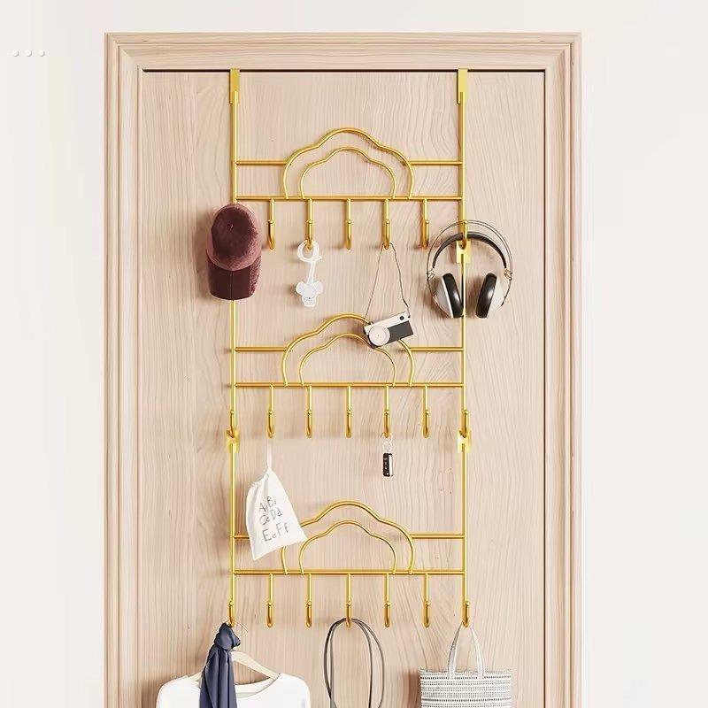 家用入户门后挂钩挂衣架免打孔玄关墙上卧室衣帽厨房收纳置物架子