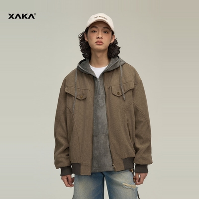 XAKA美式复古vintage灯芯绒外套