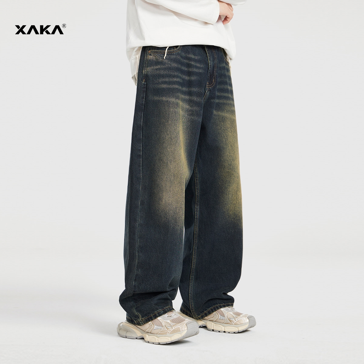 XAKA拉链牛仔长裤秋季青春流行