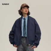 短宽阔版 XAKA2025秋季 美式 bomber外套男女立领飞行员夹克cleanfit