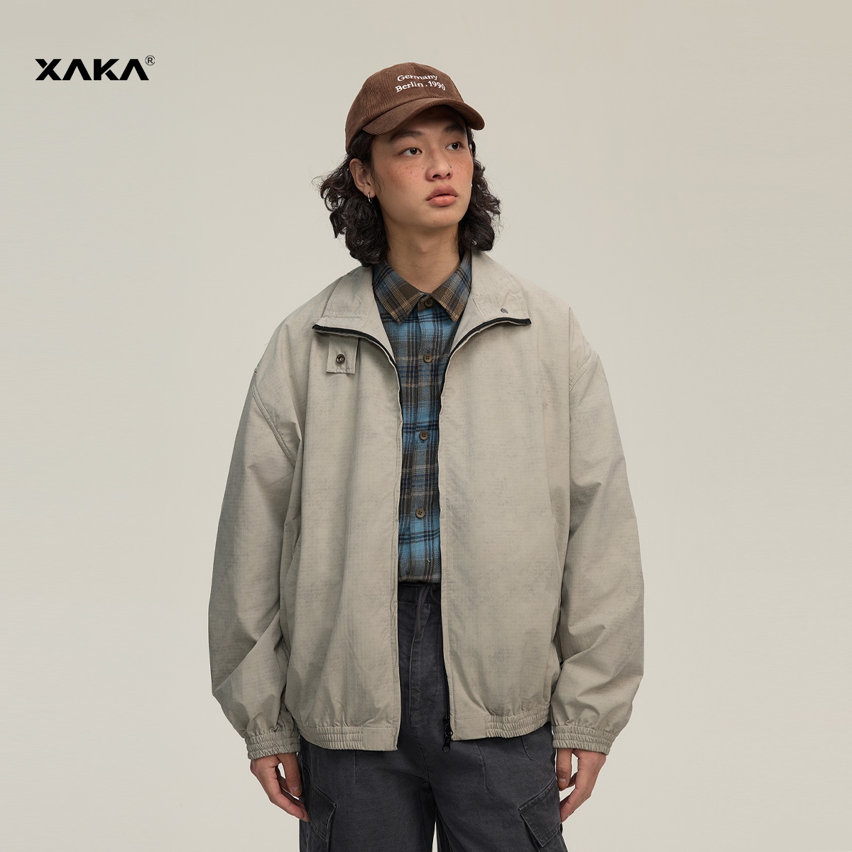 XAKA哈灵顿美式复古宽松夹克