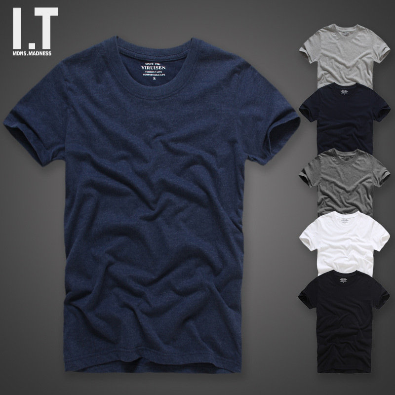 香港潮牌潮流纯色短袖t恤男简约圆领内搭衣纯棉ins潮修身休闲 半,男装,大码上装,淘宝优惠券,粉丝福利购,淘宝优惠卷