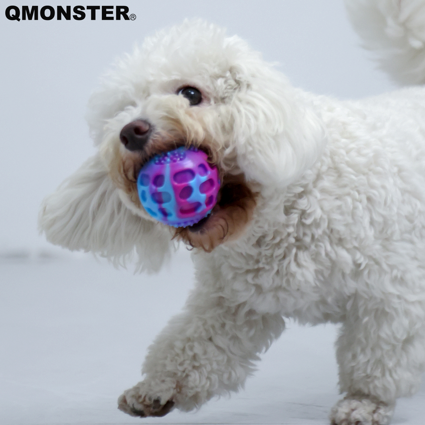 QMONSTER弹力发声球狗狗玩具耐咬磨牙自嗨解闷神器大型犬宠物球