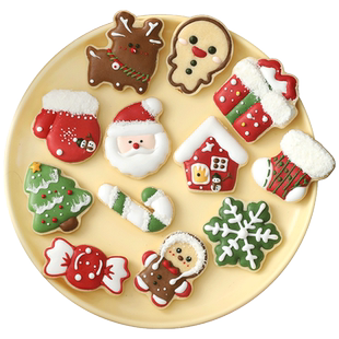 圣诞节饼干模具卡通姜饼人立体diy烘焙工具翻糖霜曲奇家用按压式