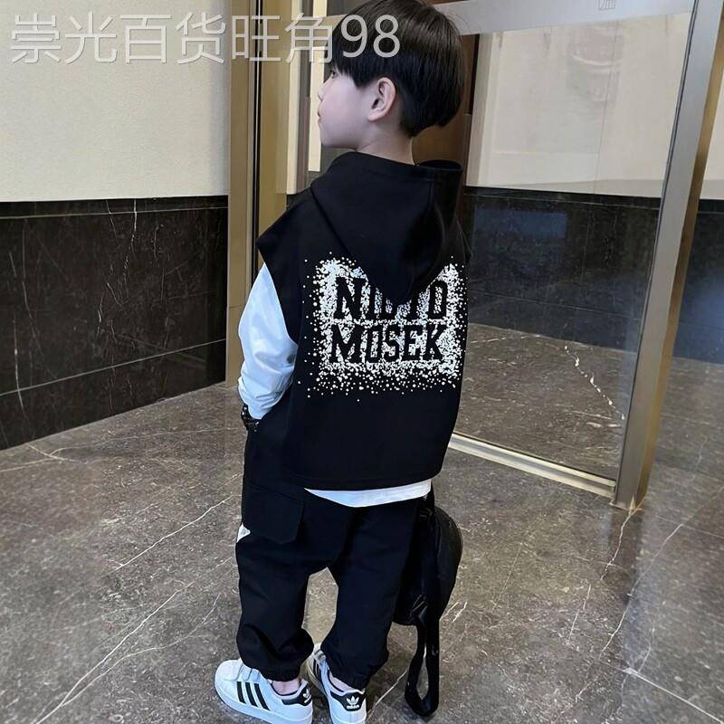 Next Alice韩范痞帅男童套装春秋季新款儿童潮酷洋派时髦三件套装
