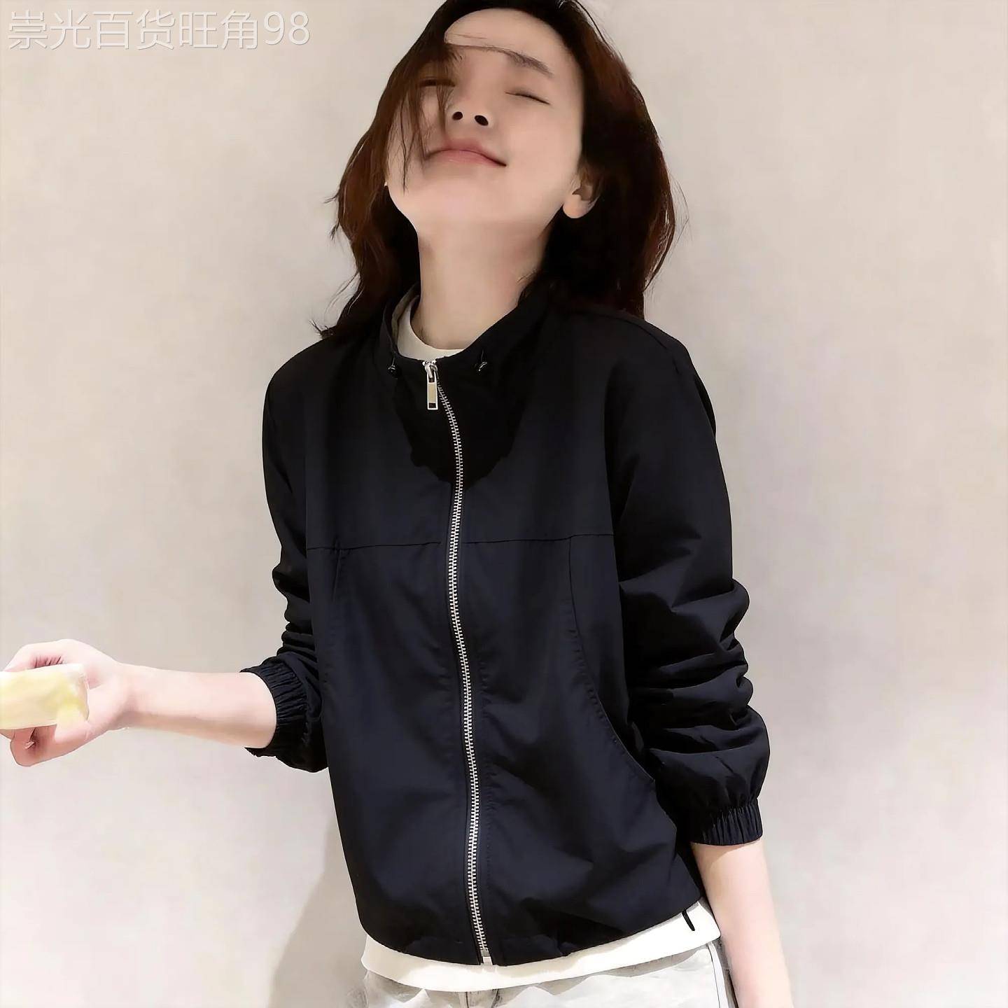 韩国小个子立领短款风衣外套女春秋百搭显瘦户外休闲冲锋衣夹克潮