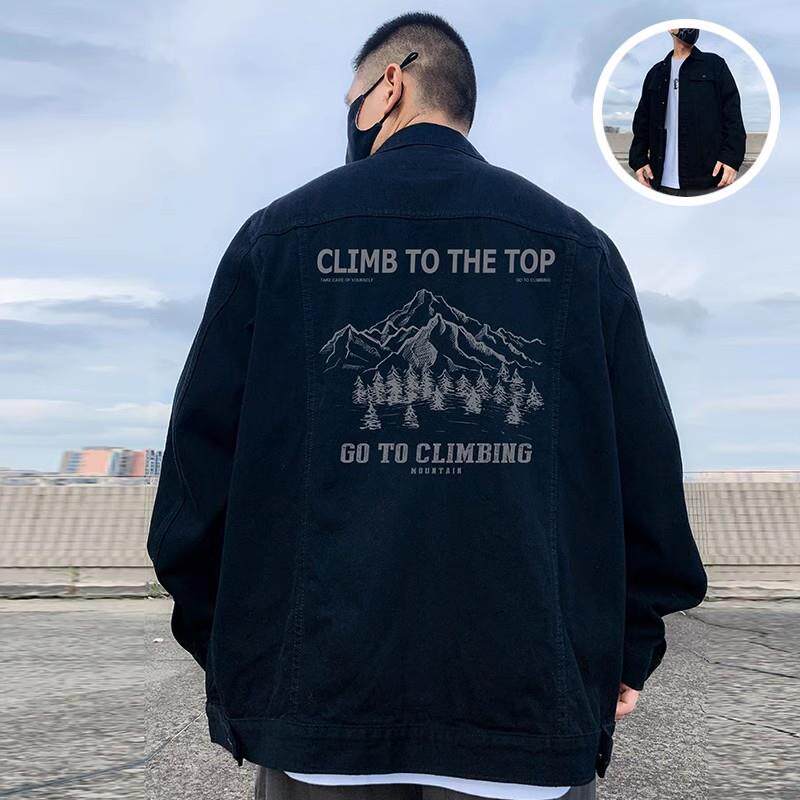 香港潮牌2025新款重磅牛仔外套大码男装加肥加大胖子夹克宽松春秋