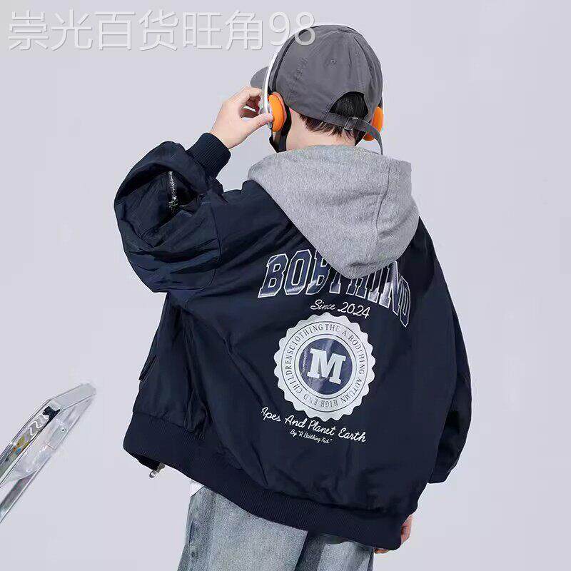 韩国BEIBEIXIA男童外套2026春新款男孩中大童痞帅冲锋衣儿童上衣