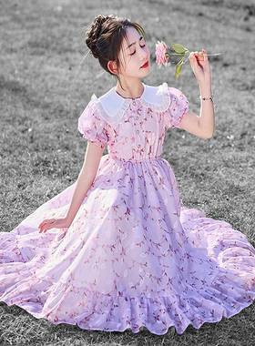 Mapping香港轻奢夏季洋气儿童公主裙夏装大童碎花裙子薄款童装