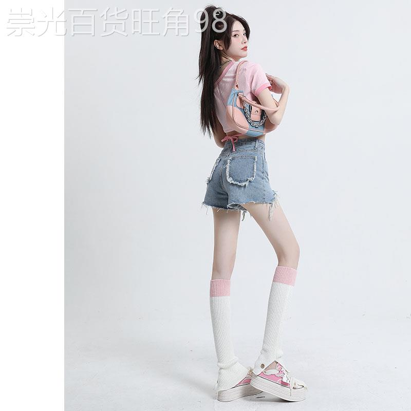 破洞牛仔短裤女高腰辣妹2026年夏季新款毛边流苏显瘦甜辣a字热裤