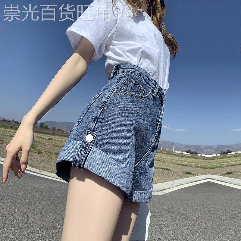 短裤女夏季薄款2026年新款宽松休闲牛仔阔腿裤女高腰显瘦纯棉热裤