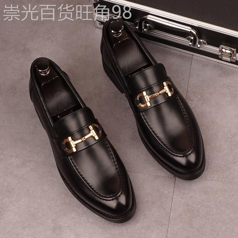 2026新款皮鞋男士夏季透气增高鞋子男商务正装休闲软底豆豆鞋男鞋